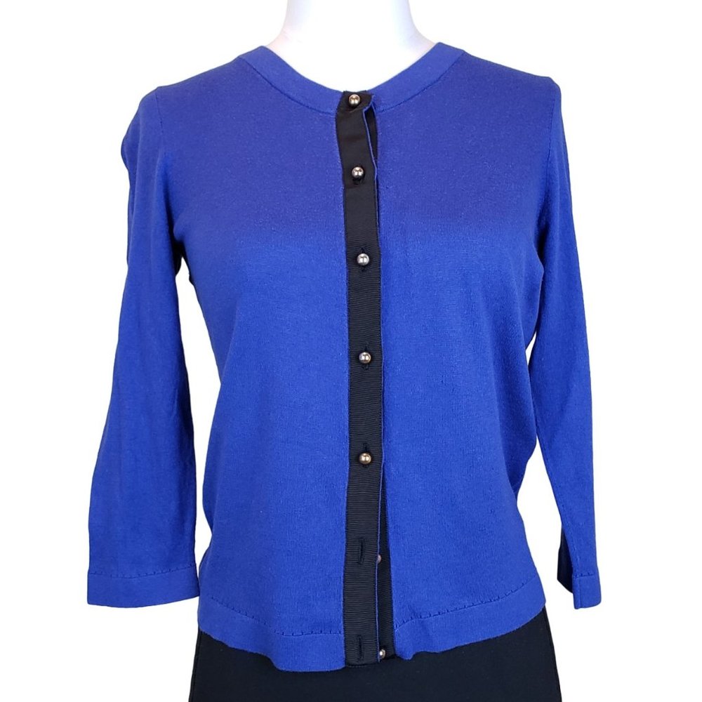 Kate Spade Royal Blue Purple Knit Cardigan Size M